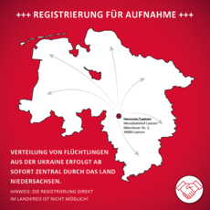 Grafische Darstellung der Niedersachsenkarte mit optischem Hinweis auf Hannover/Laatzen.