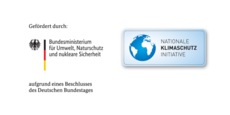 Förderung durch Klimaschutzinitiative und Bundesministerium für Umwelt, Naturschutz und nukleare Sicherheit (Logos abgebildet)
