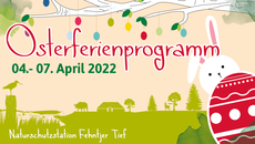 Illustration mit einem Osterhasen für das Osterferienprogramm vom 04.-07. April