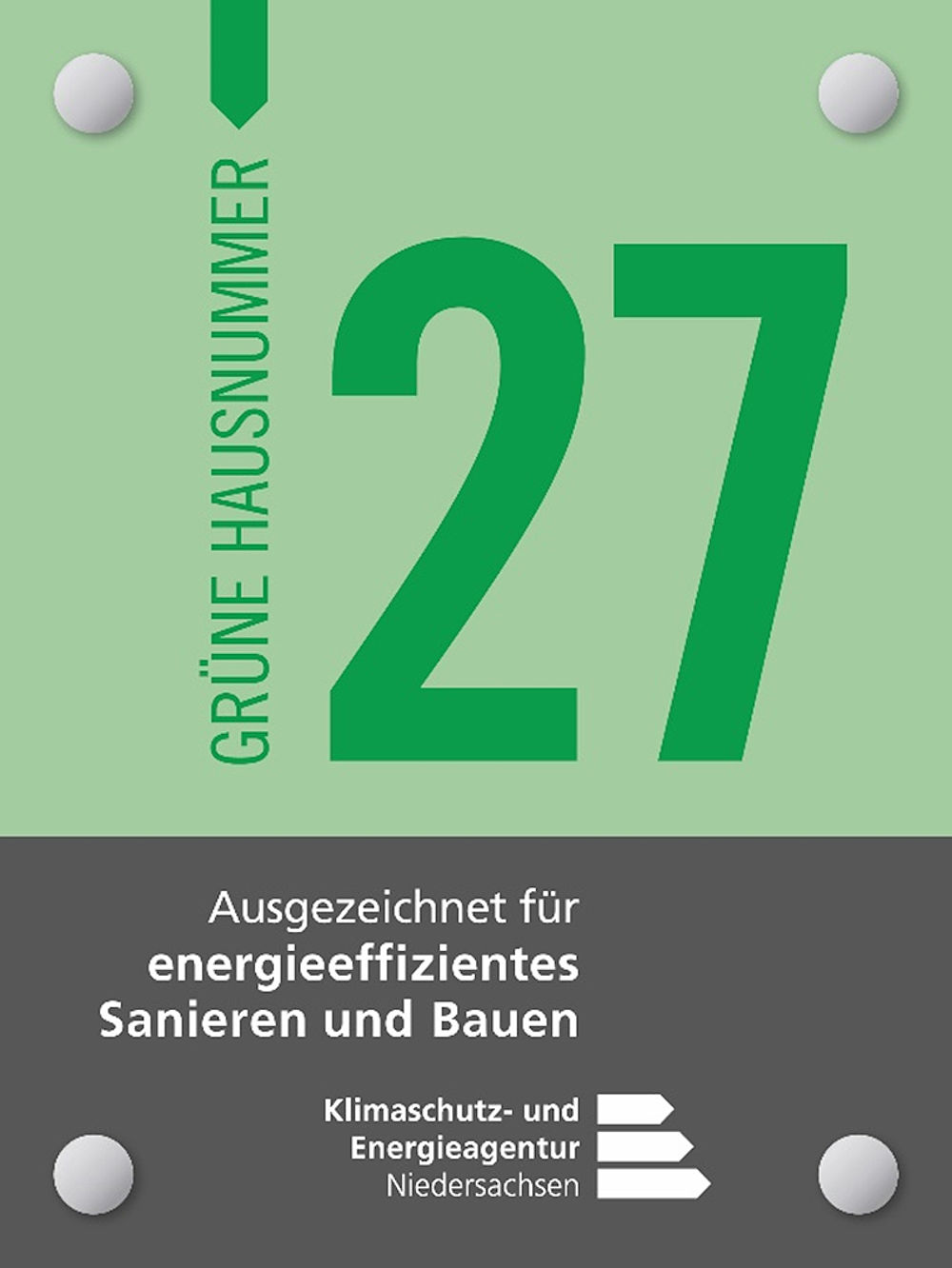 Beispielgrafik Grüne Hausnummer