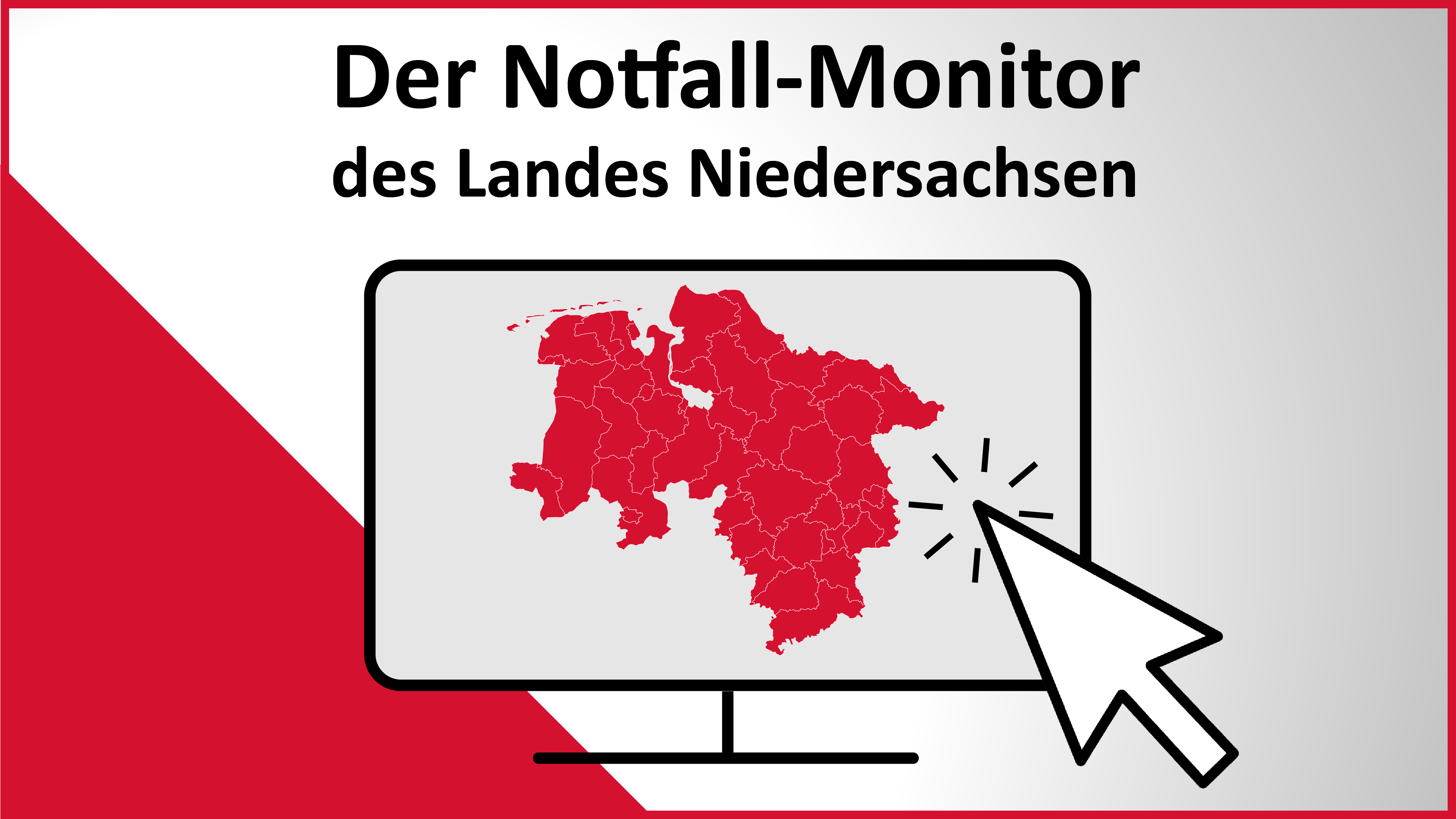 Grafische Darstellung eines Monitors - Link zum Notfall-Monitor des Landes Niedersachsen