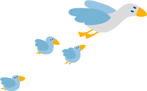 Bidhand logo: Tauben und Möwen