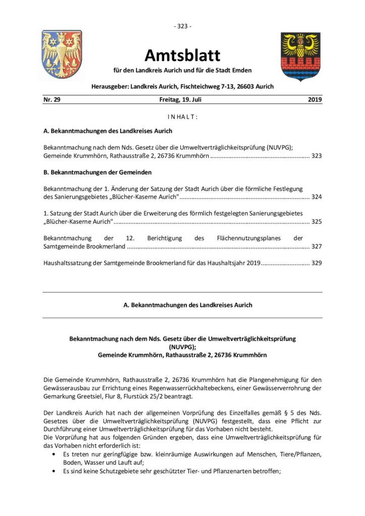 Amtsblatt Nr. 29 vom 19.07.2019