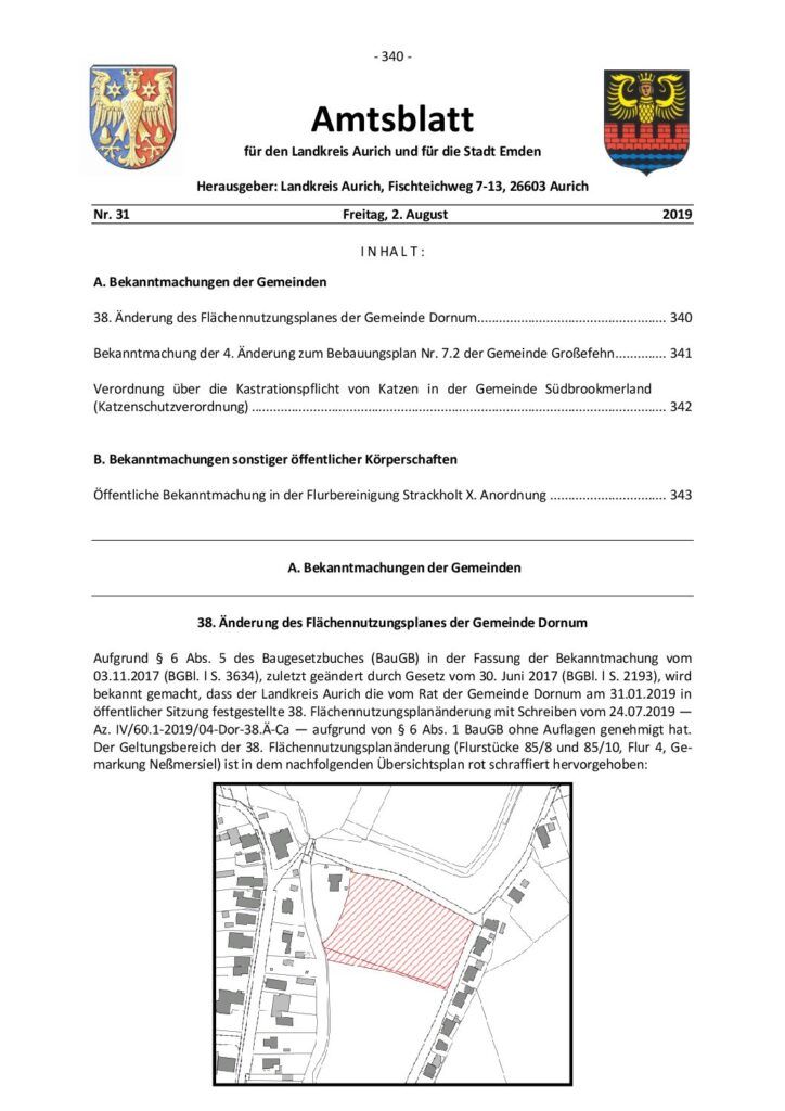 Amtsblatt Nr. 31 vom 02.08.2019