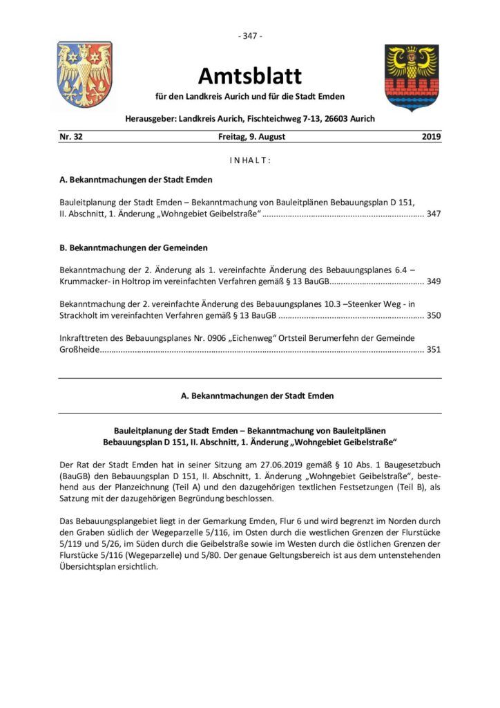 Amtsblatt Nr. 32 vom 09.08.2019