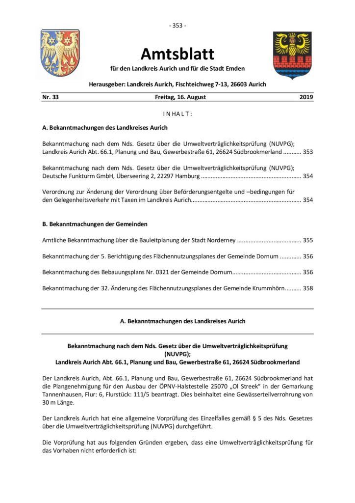Amtsblatt Nr. 33 vom 16.08.2019