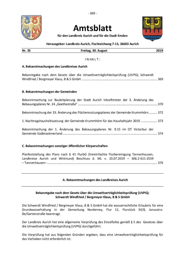 Amtsblatt Nr. 35 vom 30.08.2019