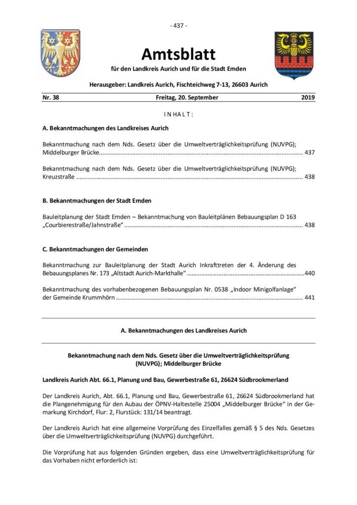 Amtsblatt Nr. 38 vom 20.09.2019